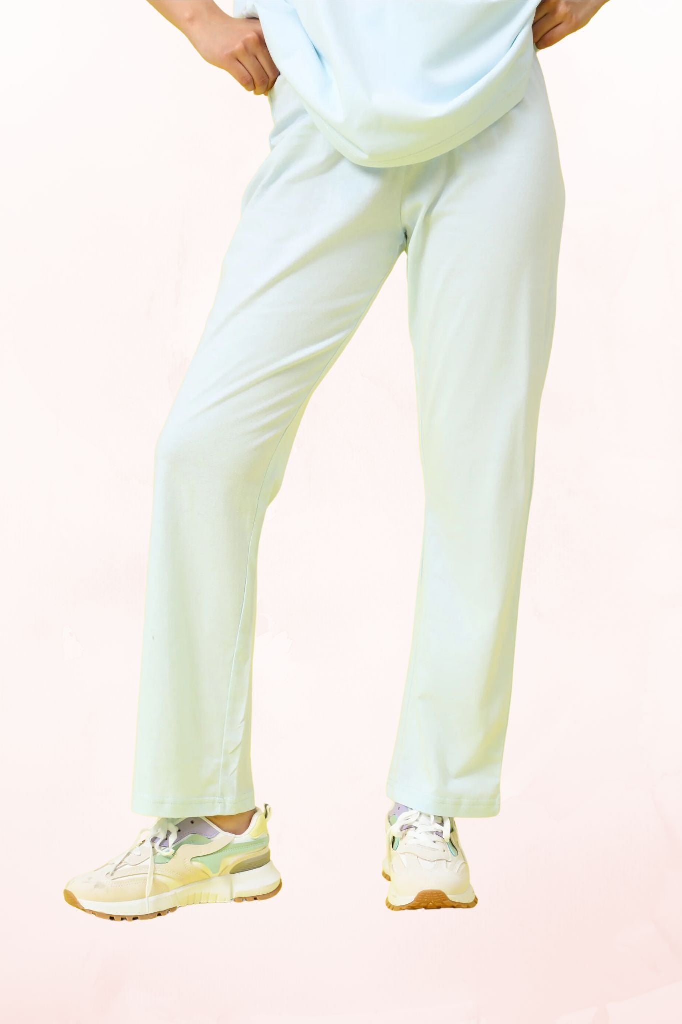 Blue Solid Sleepwear Trouser